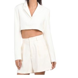 WeWoreWhat Crop Blazer / Trouser Short Set XS/2